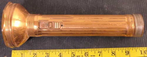 ANTIQUE COPPER FLASHLIGHT CHALLENGE MADE IN USA WORKING - Picture 4 of 8