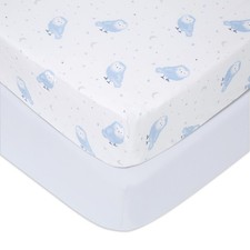 Essentials Classic Poplin Crib Sheets, 100 Cotton Fitted Sheet, Standard Cri...
