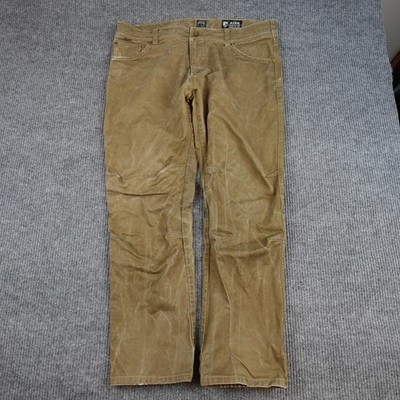 Kuhl Rydr Lean Pants Mens 40x32 Brown Canvas Vintage Patina Distressed Workwear