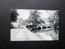 RIVER BRUE & BRIDGE, BRUNTON, SOMERSET  -  A VINTAGE PRINTED CARD POSTED 1904