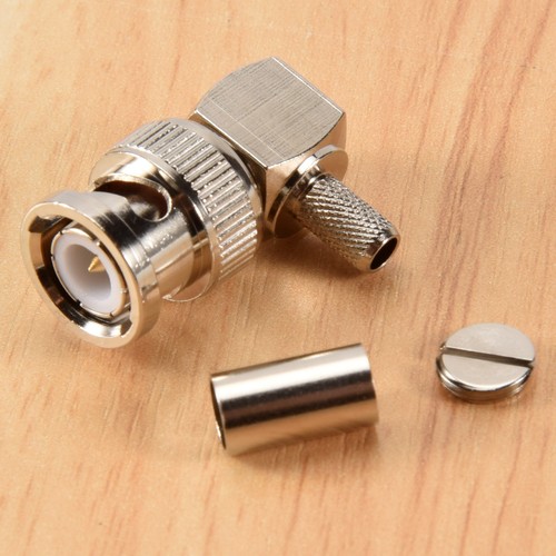 2X(BNC-Stecker Abgewinkelt Crimp für RG58 RG400 RFC195 -Koax-Adapterstecker4942 - Zdjęcie 4 z 7