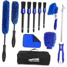 12Pcs Wheel Brush Kit for Cleaning Wheel and Tire, Wheel and Rim Brush, Blue