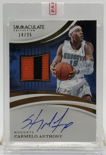 2024-25 Panini Immaculate Collection - Carmelo Anthony Game Worn Patch Auto /25