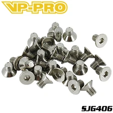 VP-PRO SJG406 Flat Headed Screws 4x6mm BLACK STEEL (30) RC Car Truck Racing Part