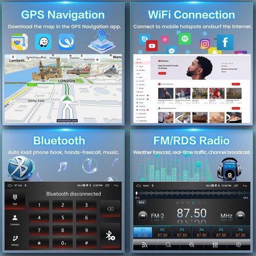 2+64G for Honda Civic 1996-2000 Android Car Radio Stereo with Wireless CarPla... - Picture 4 of 7