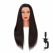 26"-28" Long Hair Mannequin Head Stnthetic Fiber Hair Hairdresser Pract