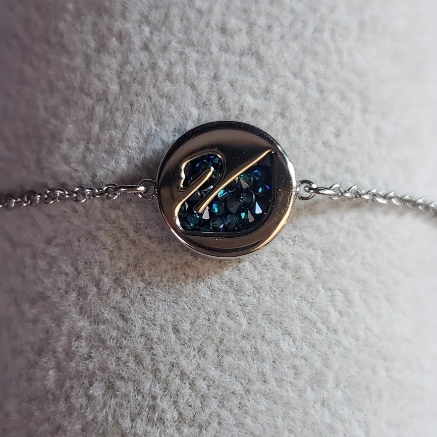 Swarovski Remix Collection Blue Swan Magnetic Bracelet Rhodium
