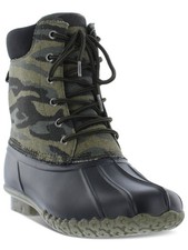 WEATHERPROOF VINTAGE Mens Black Mixed Media Pull Tab Adam Ll Toe Duck Boots 8 M