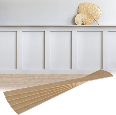 1 Set 94.5In X 47.2 in Mdf Board and Batten Wall Panel Kit Premade Wainscoting P