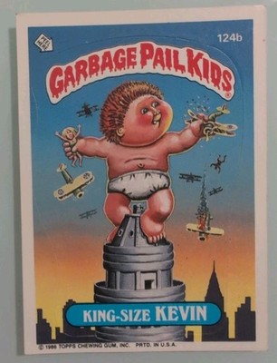 Garbage Pail Kids Trading Cards King-size Kevin 124b Original Series 3 Vintage