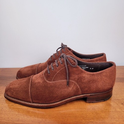 Grenson Brown Suede Oxford Shoes UK 8 F US 9 EU 42 Lace Up Made in England - Picture 3 of 13