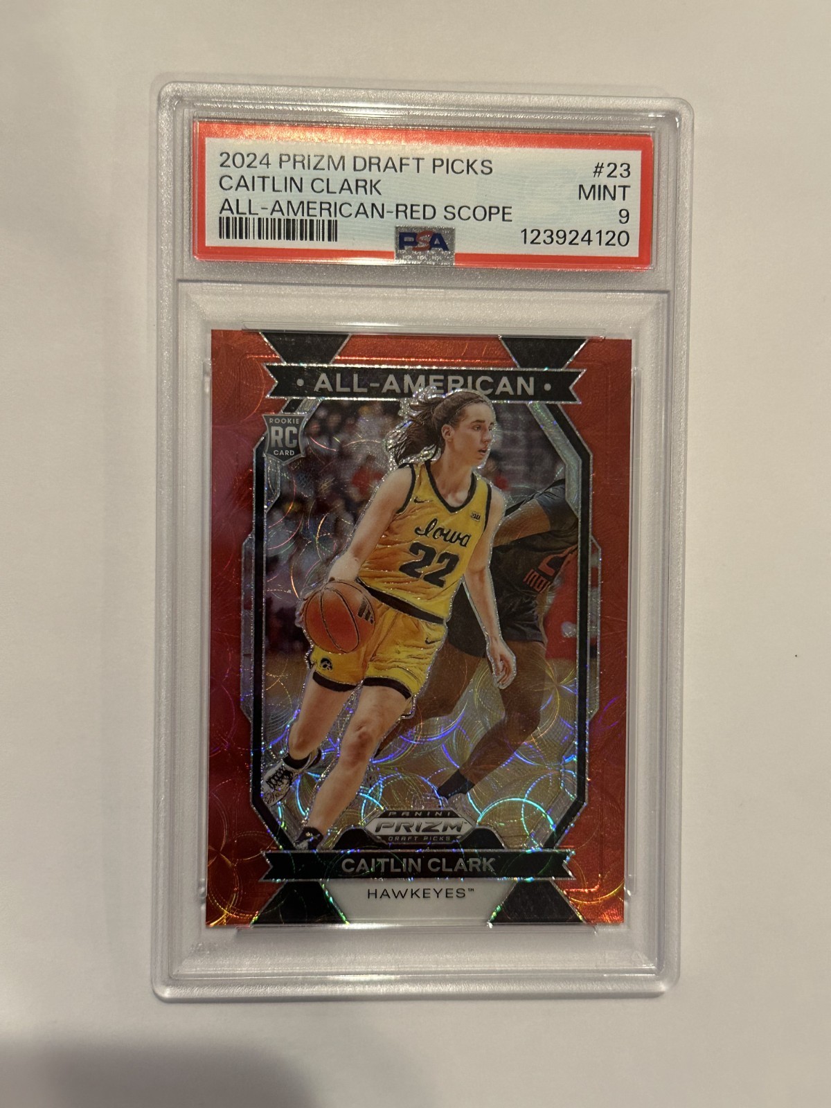 2024 Panini Prizm Draft Picks Caitlin Clark All-American  #23 Red Scope /88 (RC)