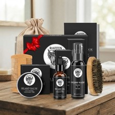 Beard Kit w/Beard Oil, Beard Balm, Beard Brush, Beard Comb, Beard Wash/Shampo...