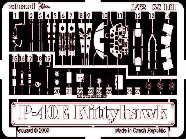 Eduard Accessories SS161 - 1:72 P-40E Kittyhawk - Etched Set - New
