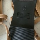 Crown Vintage Gladiator Sandals Size 6.5 Beige And Blue Studded Flats — photo 4