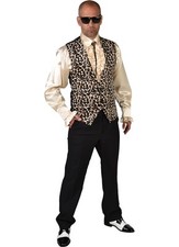 Weste Leopard Herrenweste Leopardenwesten Show Theater Party