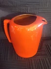 Vintage Frankoma Pottery Large Pitcher – Burnt Orange / Red Orange – 5D