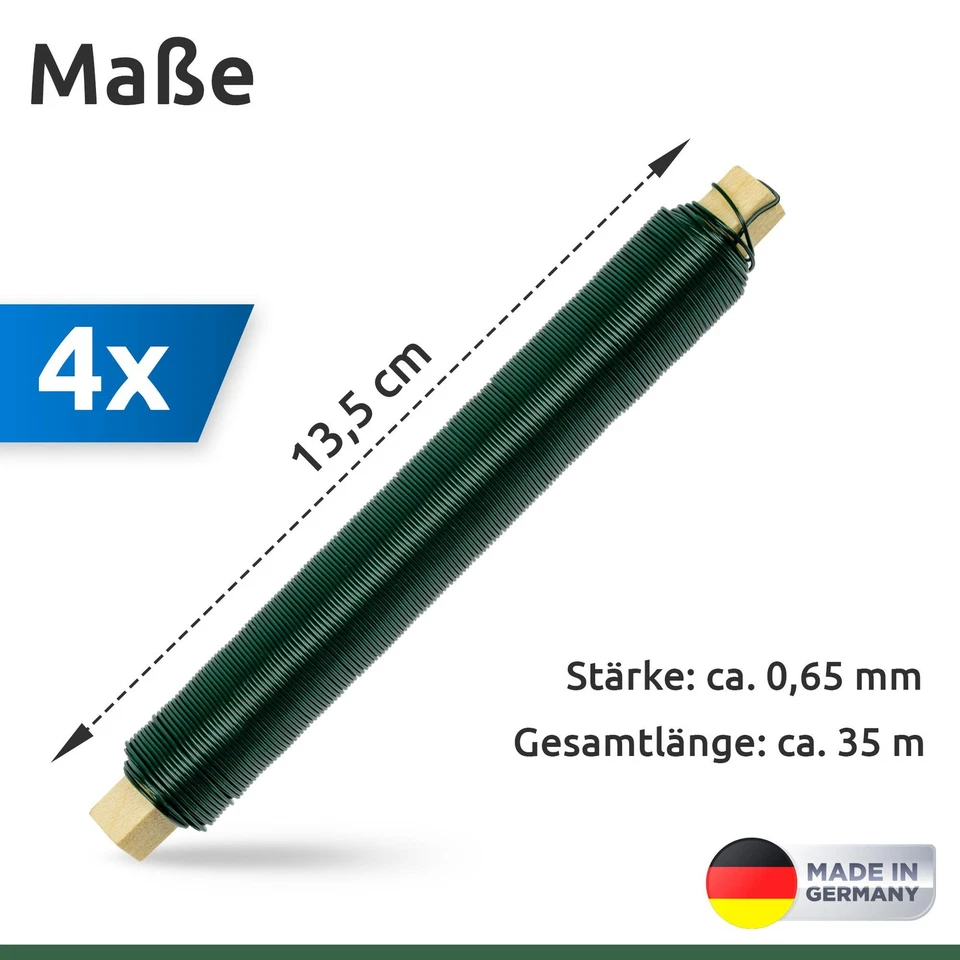 Bindedraht verzinkt Blumendraht Wickeldraht Floristendraht 35m Farbe Grün - Bild 4 von 4