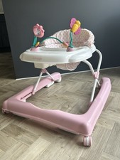 Puggle Fun & Play Baby Walker Pink Removable Toy Bar Washable Padded  Seat