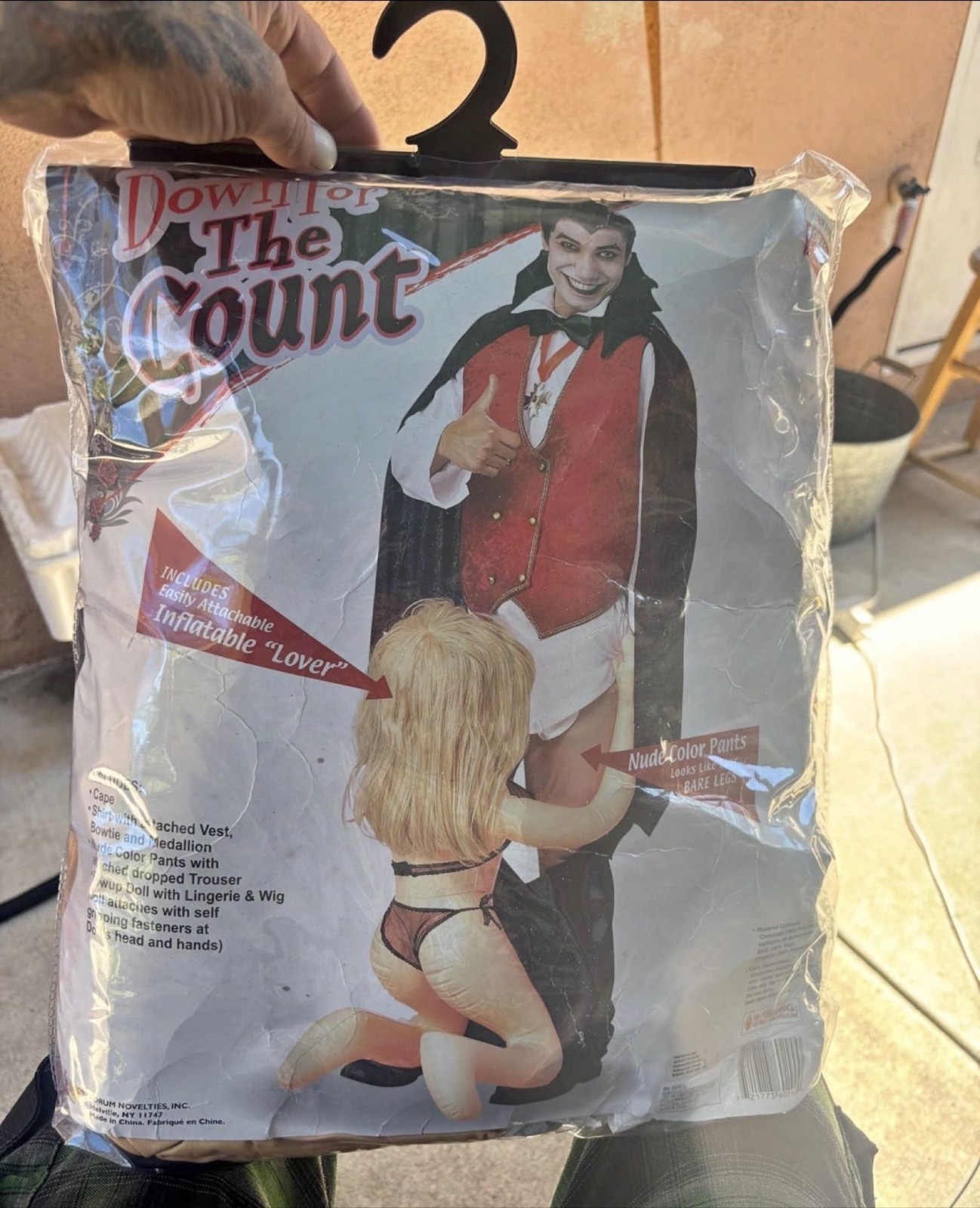 Down for The Count Halloween Costume Inflatable Lover Unisex
