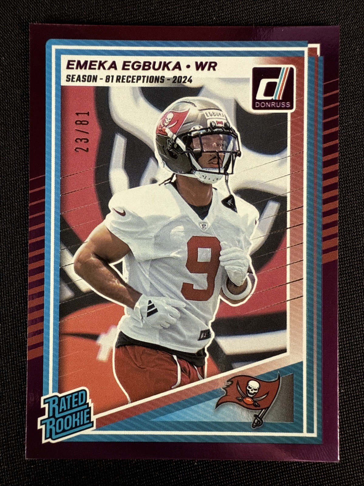 Emeka Egbuka Rated Rookie RC 2025 Donruss Season Stat Line /81 #375