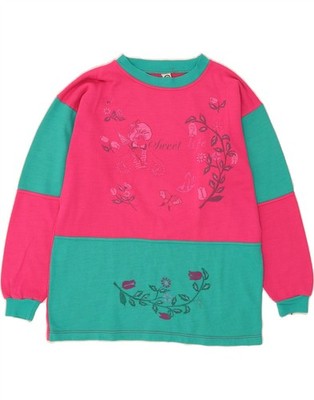 C&A Mädchen Oversize Sweatshirt Pullover 15-16 Jahre Rosa Blumen Acryl BT14