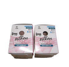New 4 Pairs Women's Leggs Silken Mist Nude Control Top Pantyhose Tights Q