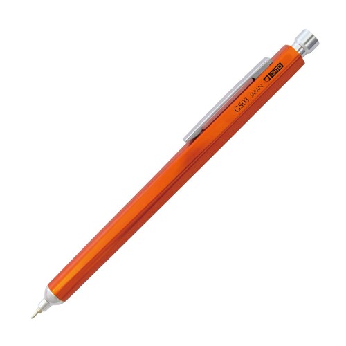 Orange Retractable Ballpoint Pen Soft Ink Needle Tip Aluminum Body Japan 5.4in - Picture 1 of 4