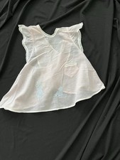 Estate Sale Find Little Pink Lawn Baby Dress Top Summer Dainty Crosses In Back