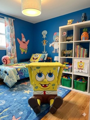Unique ! Retro SpongeBob SquarePants table Anatomically Correct Kids Furniture .