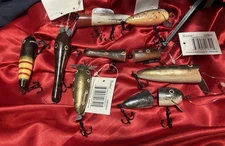 Nautical Coastal Christmas Ornament Beach Cabin Décor LOT of 8 Fishing Lures