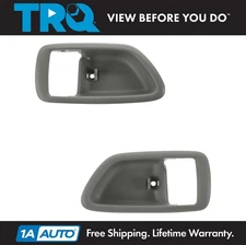 TRQ Interior Door Handle Bezel Driver Passenger Pair Charcoal for Tundra Sequoia