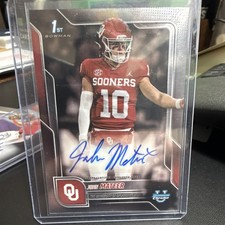Topps 2025 Bowman Chrome John Mateer Autograph BCA-JM Oklahoma Sooners