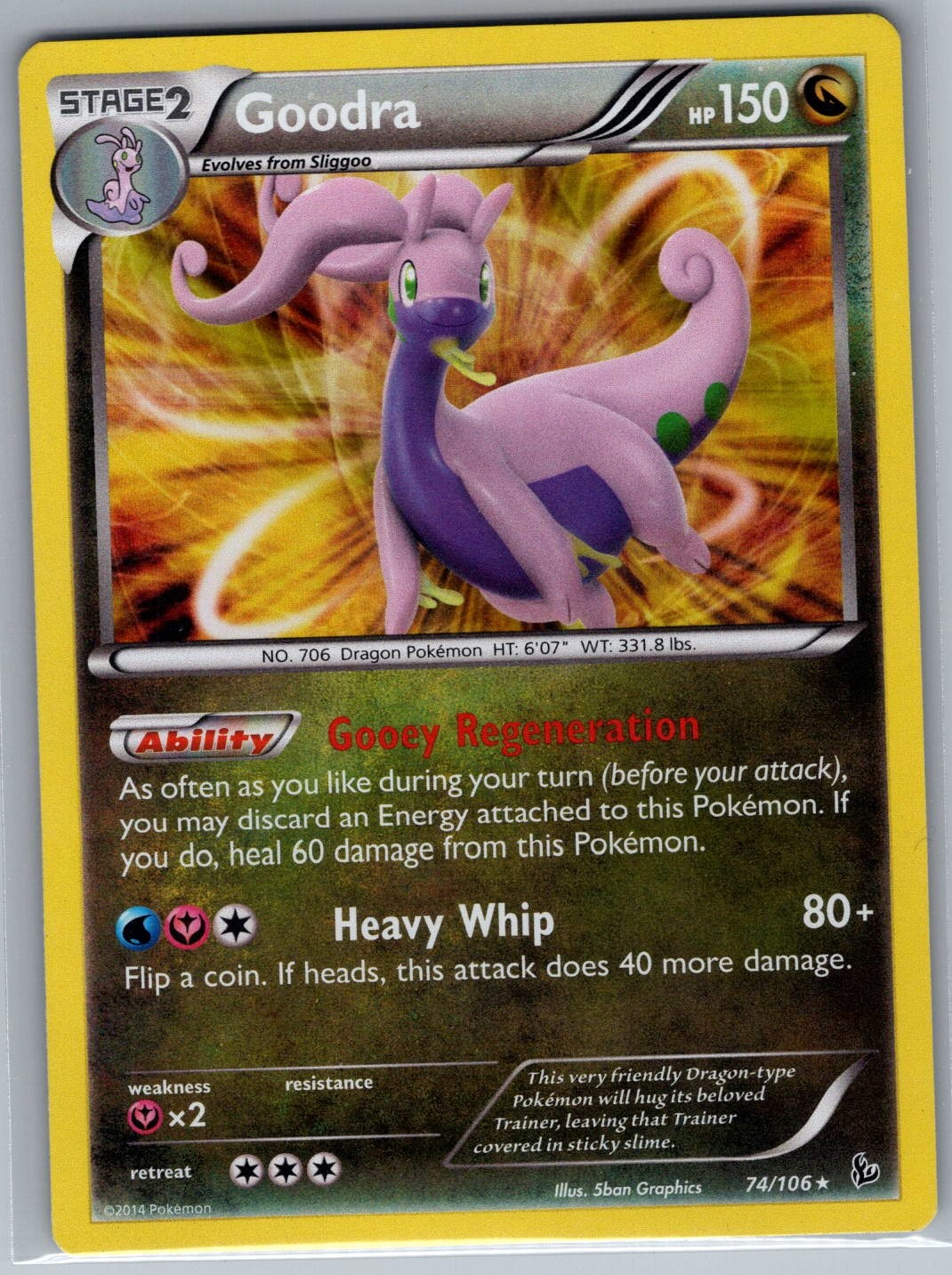 Goodra 74/106 Holo XY - Flashfire - Pokemon Card - NM