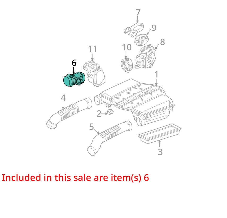 Air Flow Meter 203 Type C240 Fits 98-05 MERCEDES C-CLASS 1143918 Foto 3 de 4