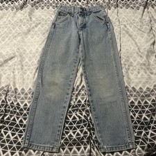 Vintage Youth Kids Wrangler Blue Jeans Slim Made In Usa See Measurements 20x20