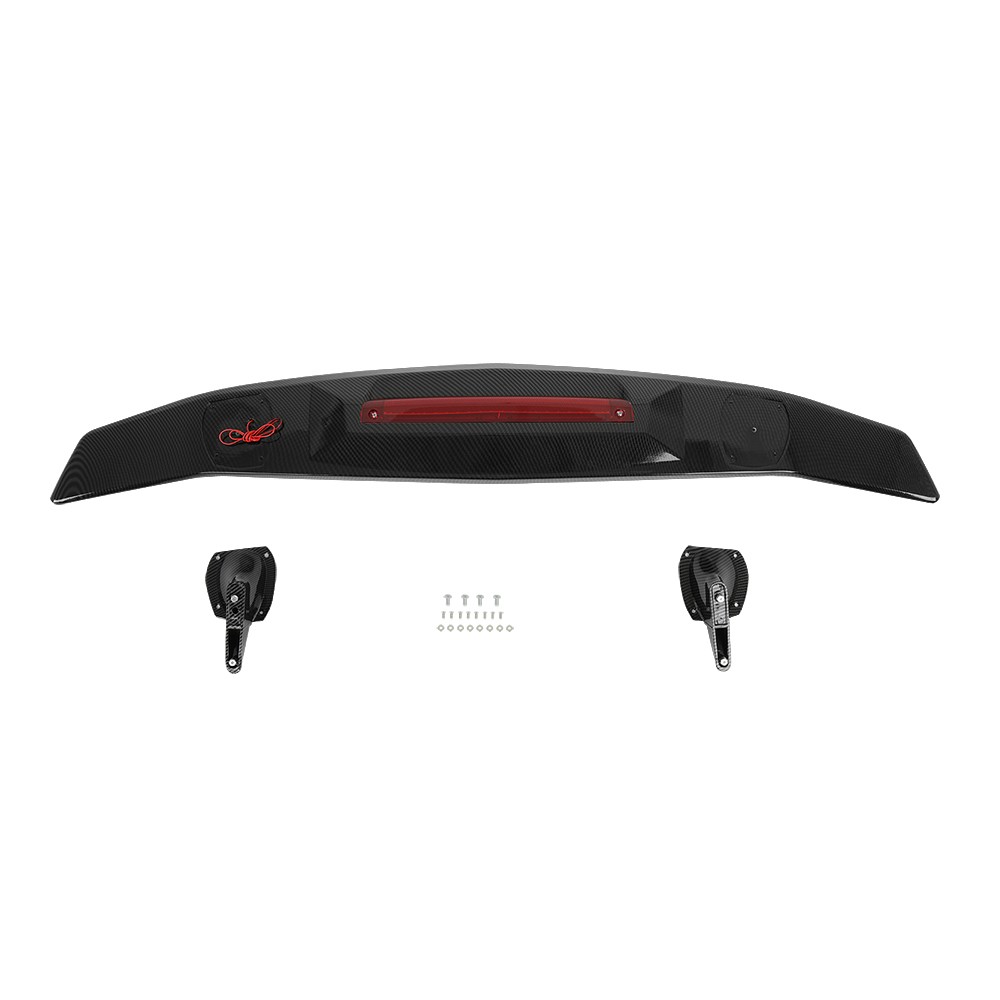 For Maserati GranTurismo 52" GT Rear Wing Spoiler Carbon Glossy w/ Brake Light