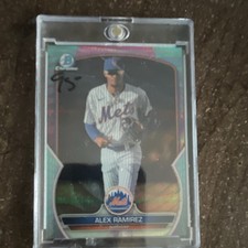 Bowman 2023 Bowman Chrome Alex Ramirez #BCP-211 Auto Refractor Prospects Mets