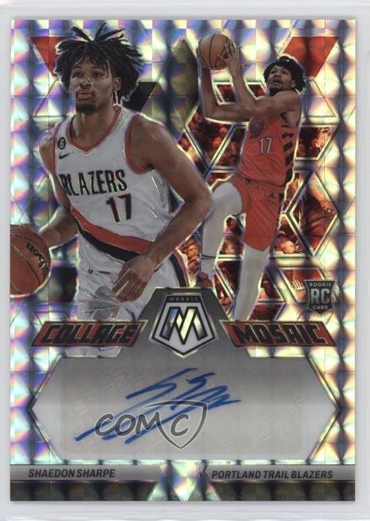 2022-23 Panini Mosaic Collage Shaedon Sharpe #CM-SHA Rookie Auto RC 02ez