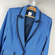 Cabi Scholarship Blazer Jacket Womens M Blue Geometric Business Academia 6027