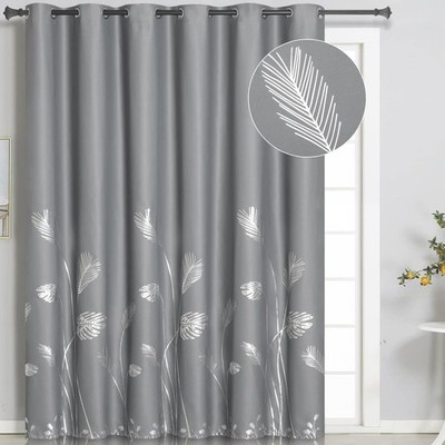 Luxurious 80W x 96L Blackout Drapes - Grey and Silver for Elegant Living Spaces