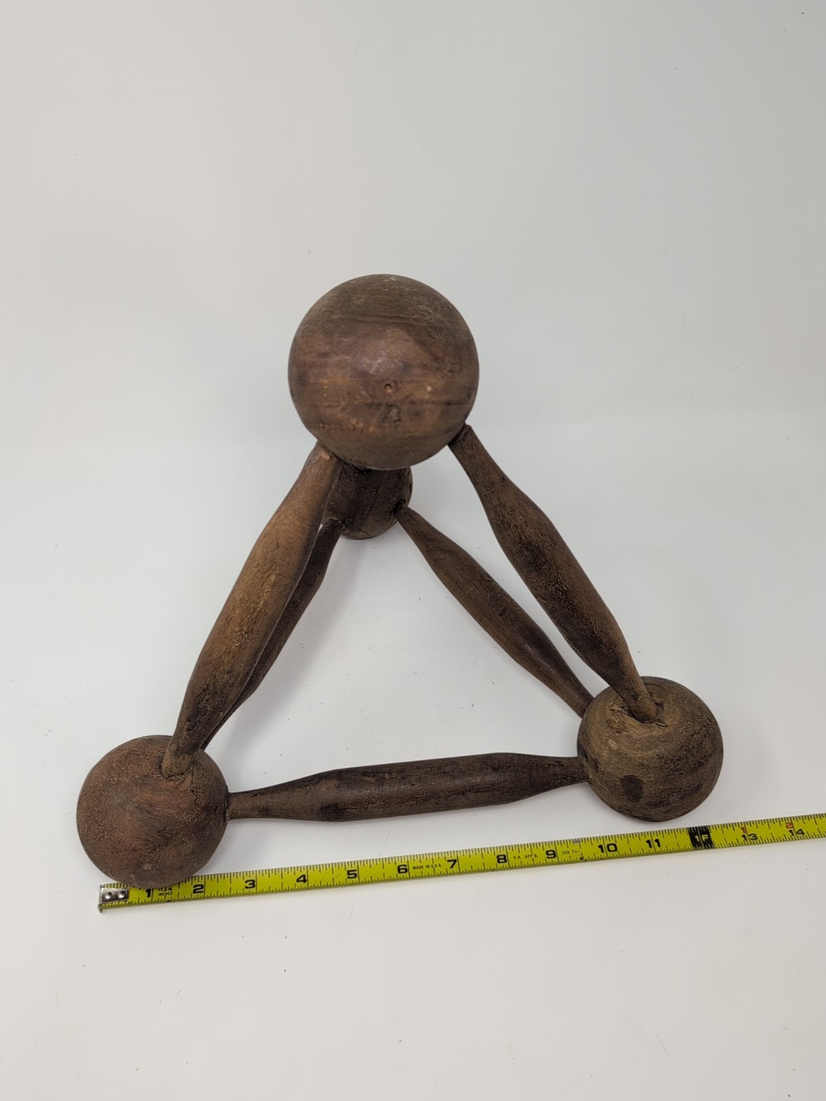 Large Anthropology Wood Pyramid Decorative Object Reclaim Wood 11x12 In