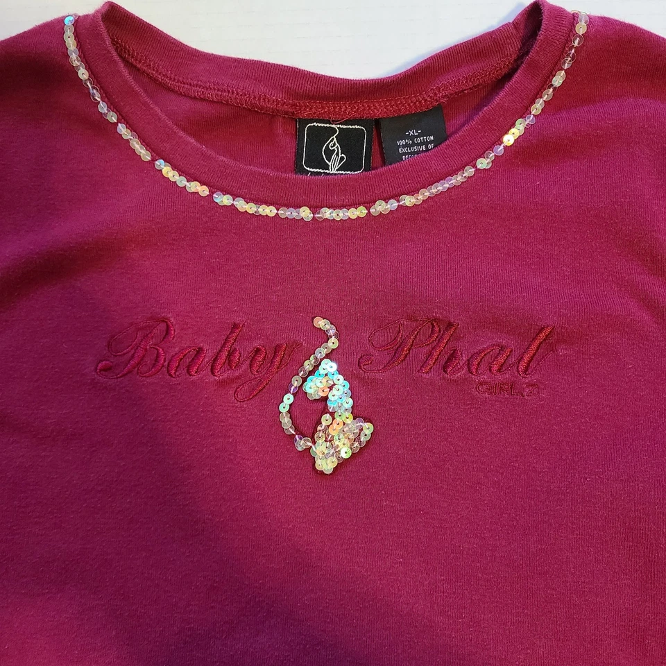 Vintage Y2K Baby Phat Girlz Long Sleeve Tee Size XL Magenta - Image 2 of 4