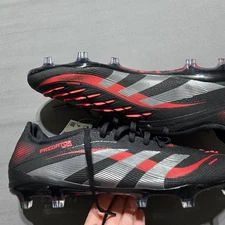 New Adidas PREDATOR PRO  FG Men's Size 8.5 Soccer Cleats Black red shoes sneaker