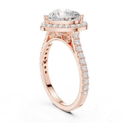 Heart Cut VVS1 D 2 Ct  Lab Grown 43 P Diamond Engagement Ring 14K Gold Over m556