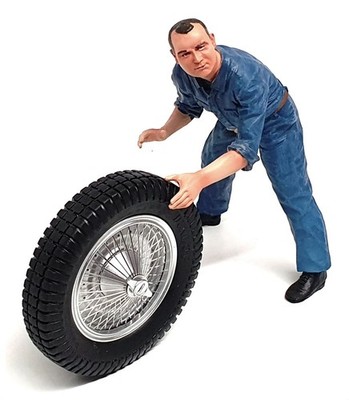 Le Mans Miniatures 1/18 Figur FLM118044-D1 Georges Mechanic Blue J/Suit 1930s