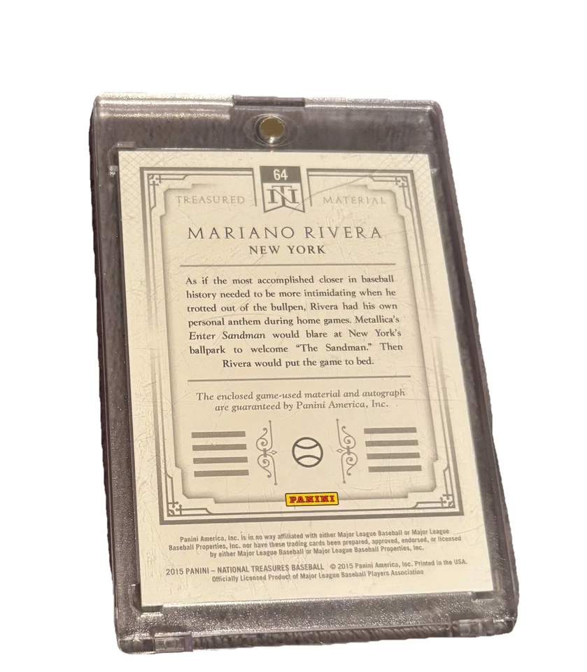 Parche a rayas 2015 National Treasures Mariano Rivera autógrafo 9/10 Foto 2 de 2