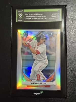 2014 Bowman - Prospects Chrome Mookie Betts #BCP109 Refractor /500 Degree 9 Mint
