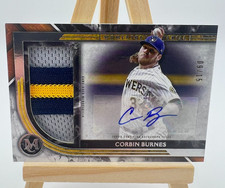 2022 Topps Museum Corbin Burnes Jumbo Patch Auto /15 Milwaukee Brewers MMJPA-CB