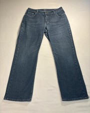 Lee Jeans Women's Size 16M Dark Wash Blue Denim Boot Cut Stretch Riders